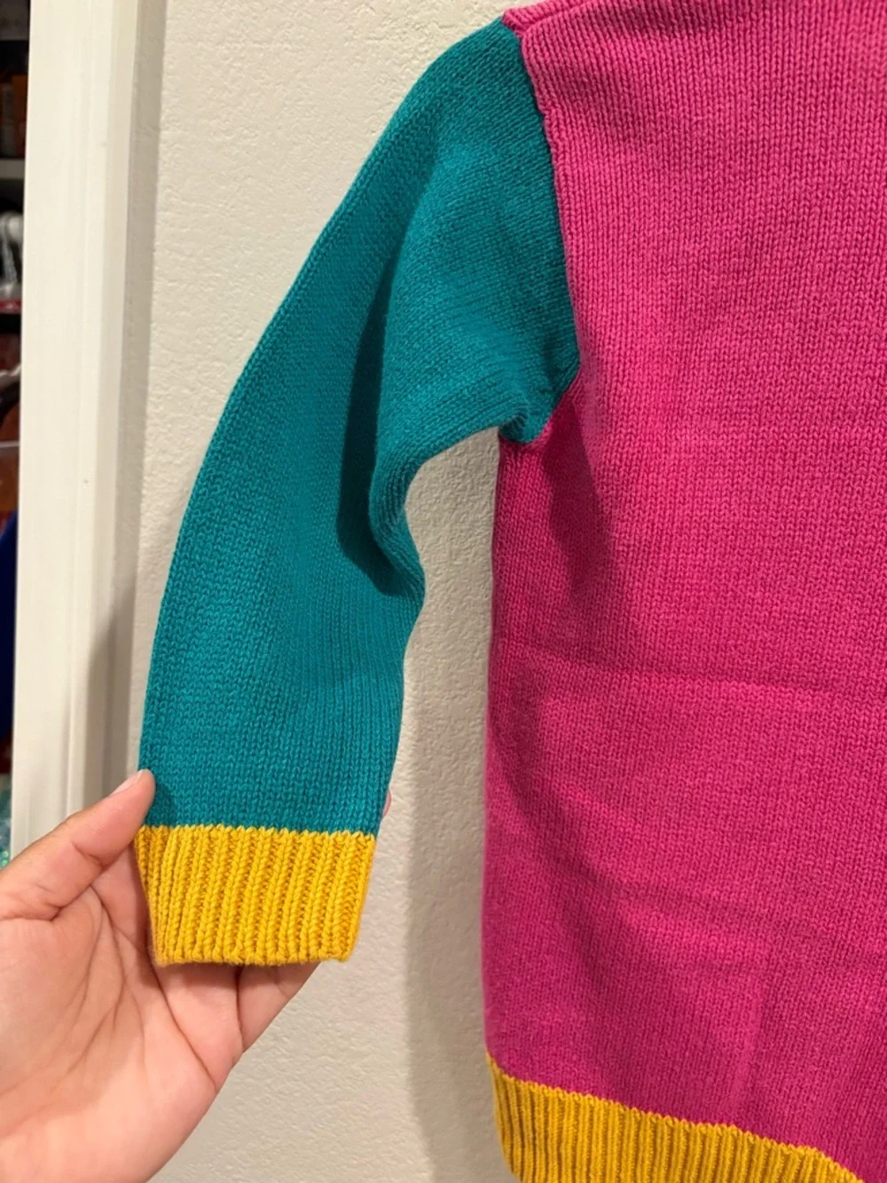 Vintage 90’s Color block Girls button up Cardigan size XS 4/5 EUC Smart Kids